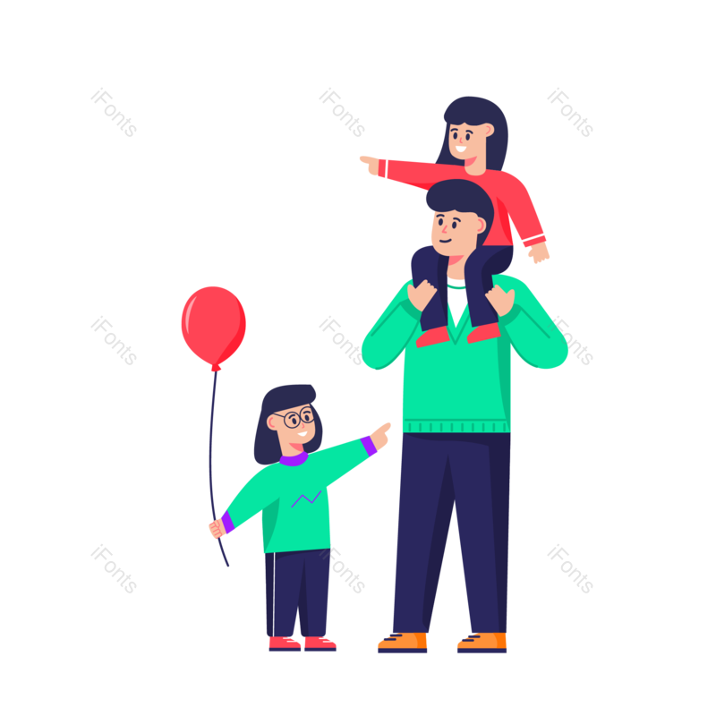 父亲节图片,儿童元素,孩子PNG,亲子免抠素材